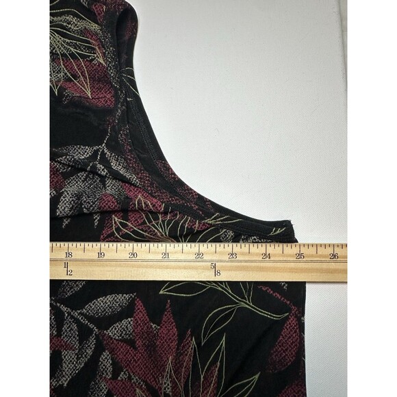 Ve Ve Collection Black Floral Sleeveless Blouse Slinky Top Whimsigoth Women's 3X - Picture 7 of 7